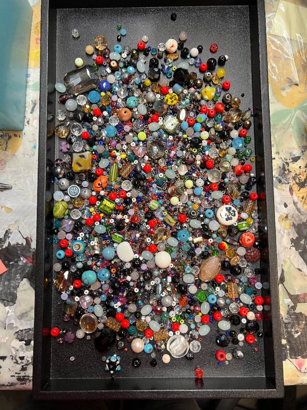 1+ Pound Glass Craft Bead Mix Lot 4